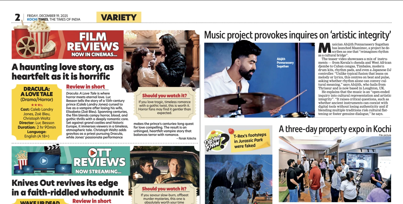 Times of India feature on Maanimec